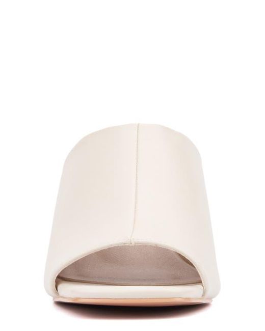 TORGEIS White Idina Square Toe Mule