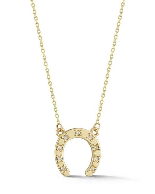 Ember Fine Jewelry Metallic Diamond Horseshoe Pendant Necklace
