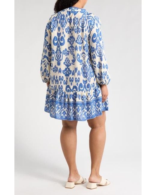 Boho Me Blue Button Front Tunic