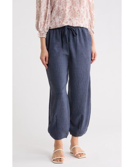 Max Studio Blue Drawstring Lantern Pants