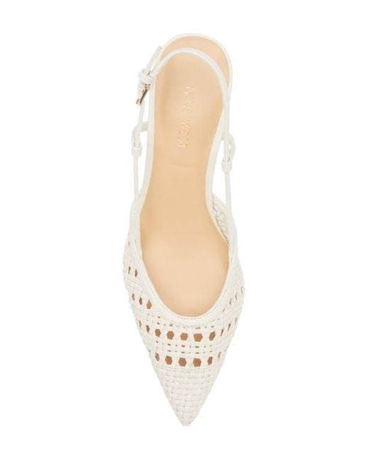 Nine West White Rowen Pointed Toe Slingback Pump