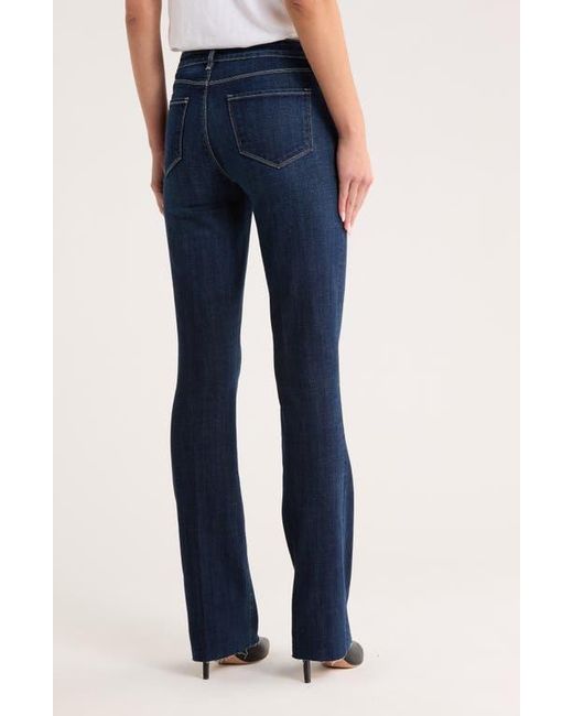 L'Agence Blue Ruth High Waist Raw Hem Straight Leg Jeans
