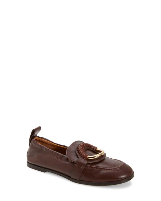 See By Chloé Brown Hana Ring Embellished Loafer