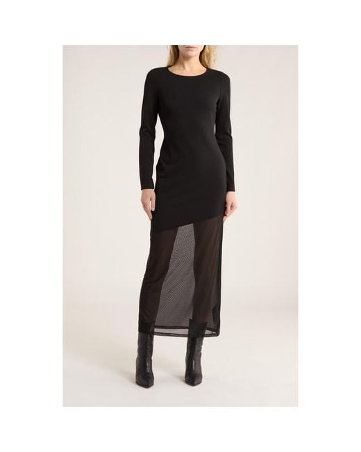 Rag & Bone Sascha Mixed Media Long Sleeve Dress in Black | Lyst Rag & Bone Sascha Mixed Media Long Sleeve Dress in Black | Lyst