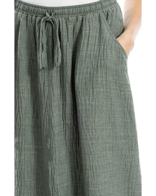 Max Studio Green Textured Crop Maxi Skirt