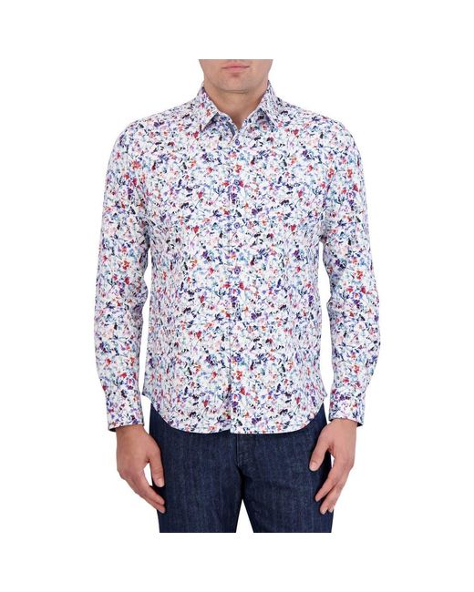 Robert Graham Blue Bavaro Knit Button-Up Shirt for men