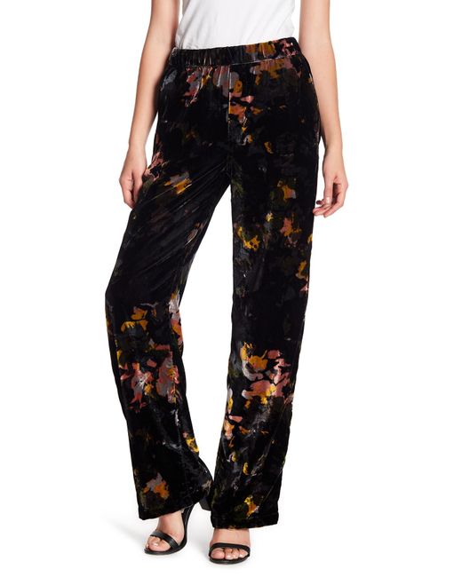 Mother Floral Velvet Pants in Black | Lyst