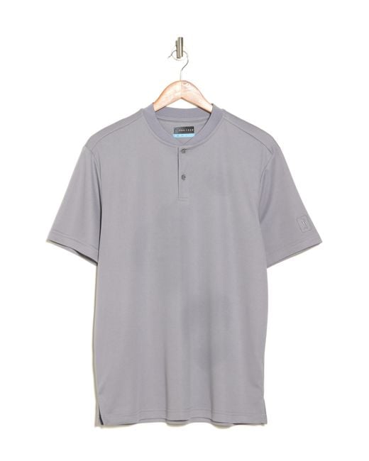 PGA TOUR Gray Short Sleeve Henley Shirt for men