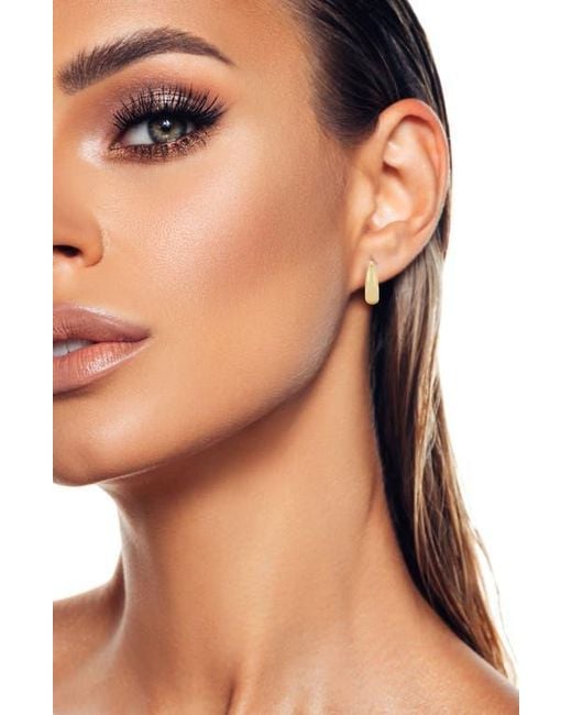 Glaze Jewelry Metallic Domed Huggie Hoop Earrings