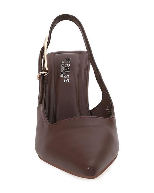BERNESS Brown Pointed Toe Slingback Pump