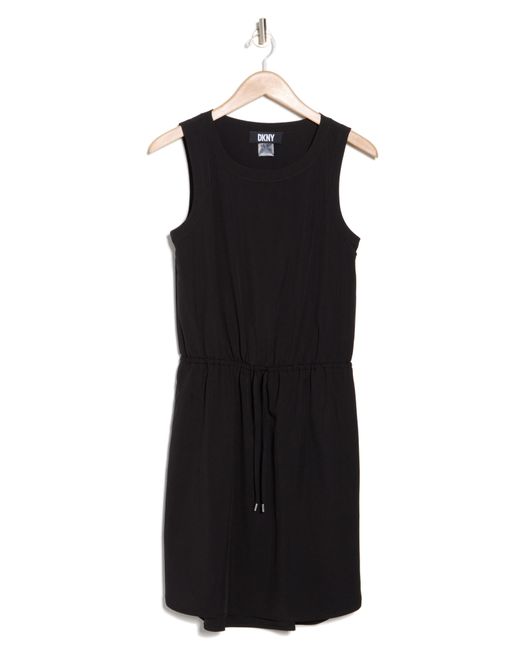 DKNY Black Tie Waist Sleeveless Dress