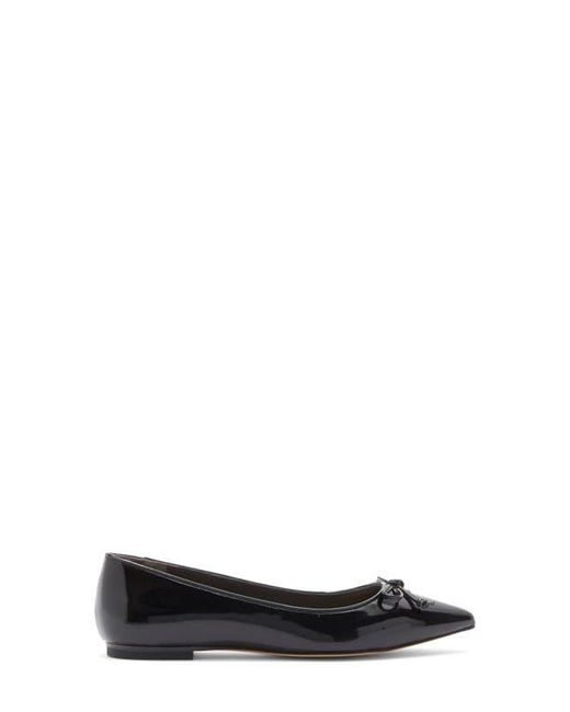 Stuart Weitzman Black Gabby Pointed Toe Bow Flat