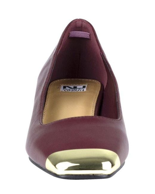 Ninety Union Purple Eagle Tipped Square Toe Pump