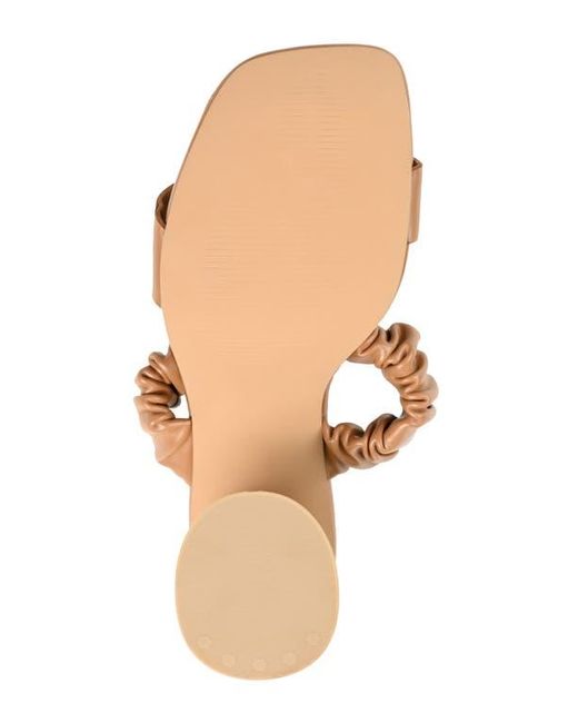Journee Collection Natural Open Square-Toe Block Heel