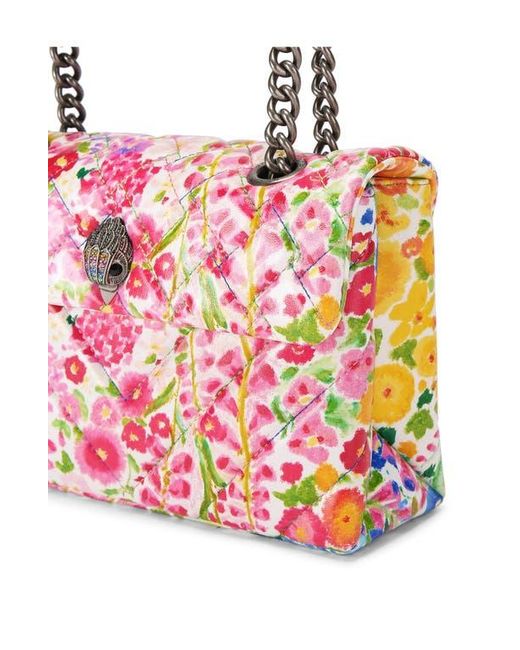 Kurt Geiger Pink Floral Couture Kensington Floral Quilted Leather Crossbody Bag