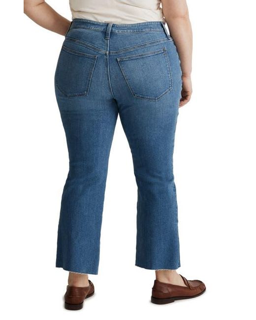 Madewell Blue Raw Hem Kick Out Crop Jeans