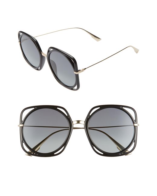 Dior Multicolor Directions 56mm Square Sunglasses In Black/gold At Nordstrom Rack