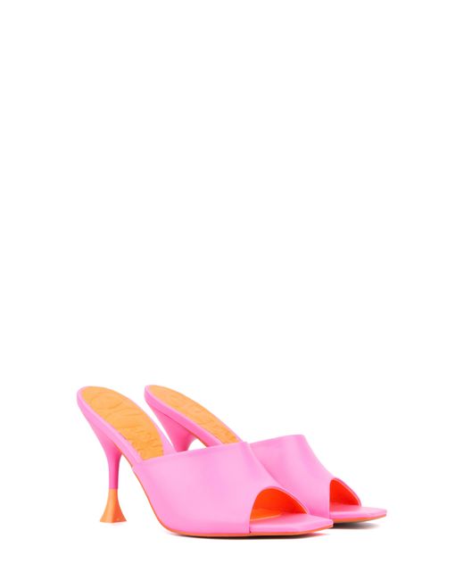 Olivia Miller Pink Unspoken Flare Heel Sandal