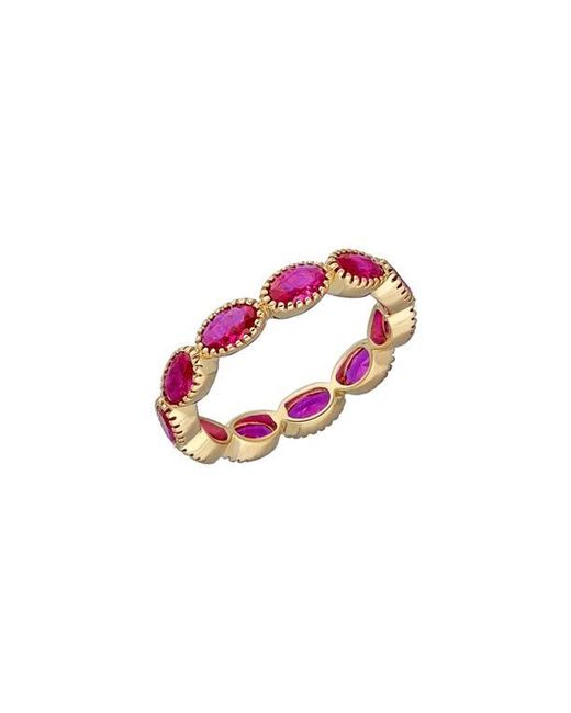 YS GEMS Pink Lab-Grown Ruby Eternity Ring