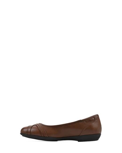 White Mountain Brown Calming Buckle Strap Flat