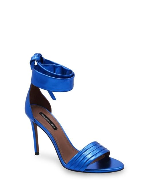 BCBGMAXAZRIA Blue Suji Ankle Wrap Sandal