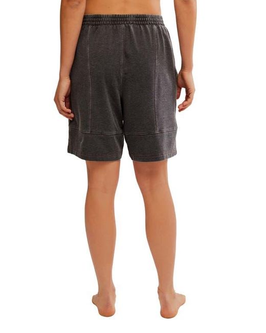 Free People Black Don'T Wait Up Lounge Shorts
