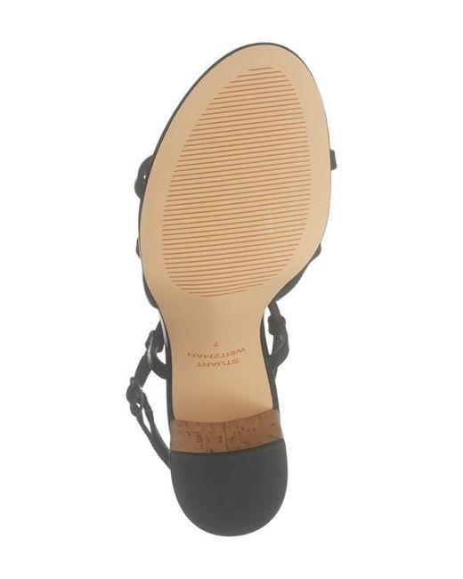 Stuart Weitzman Black Nilla 75 Block Sandal