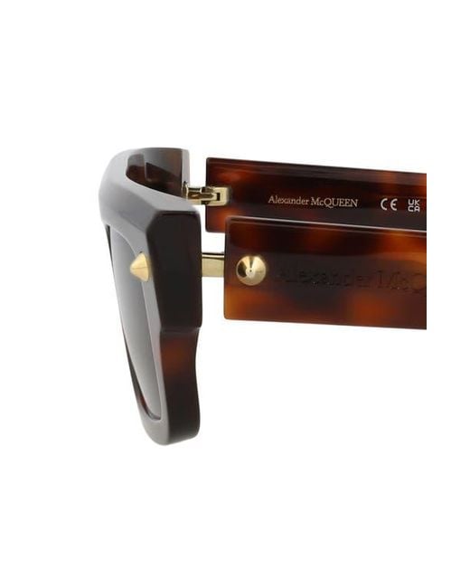 McQueen Brown 52Mm Rectangular Sunglasses