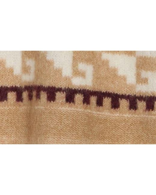 Lucky Brand Novelty Pattern Shawl Collar Cardigan in Natural Lyst