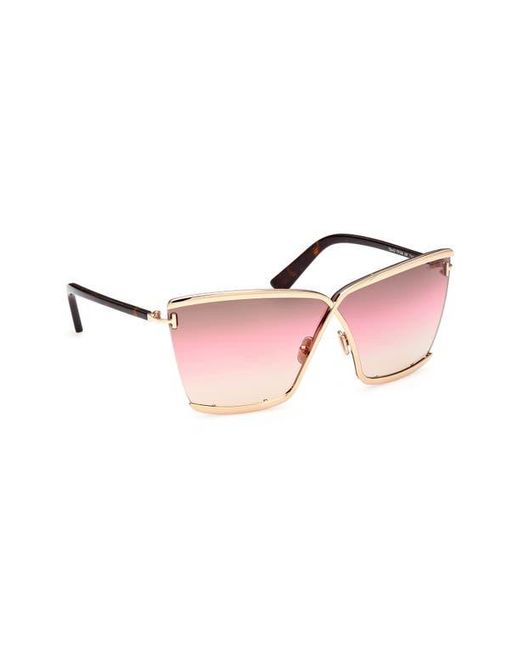 Tom Ford Pink Elle 71Mm Gradient Square Sunglasses