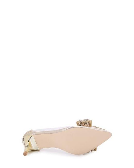 BERNESS Metallic Nala Rhinestone Clear Pump
