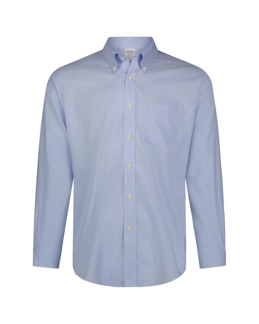 Brooks Brothers Blue Non-iron Stretch Regent Fit Supima® Cotton Dress Shirt for men