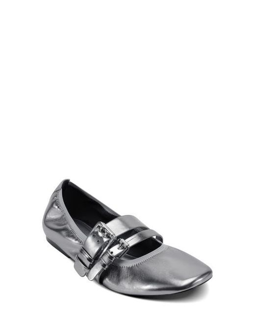DKNY White Dade Buckle Strap Ballet Flat