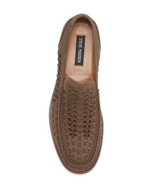 Steve Madden Brown Gaetano Woven Loafer for men