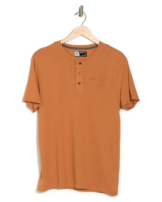 Xray Jeans Orange Pocket Henley Cotton-Blend Shirt for men