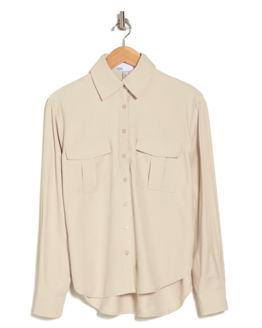 Nordstrom Natural Utility Long Sleeve Button-up Shirt