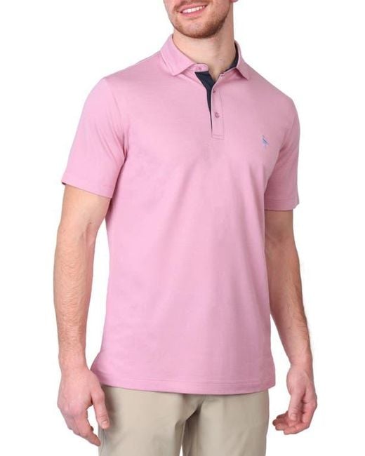 Tailorbyrd Pink Solid Modal Blend Polo for men