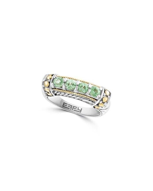 Effy Green Two Tone Amethyst Ring