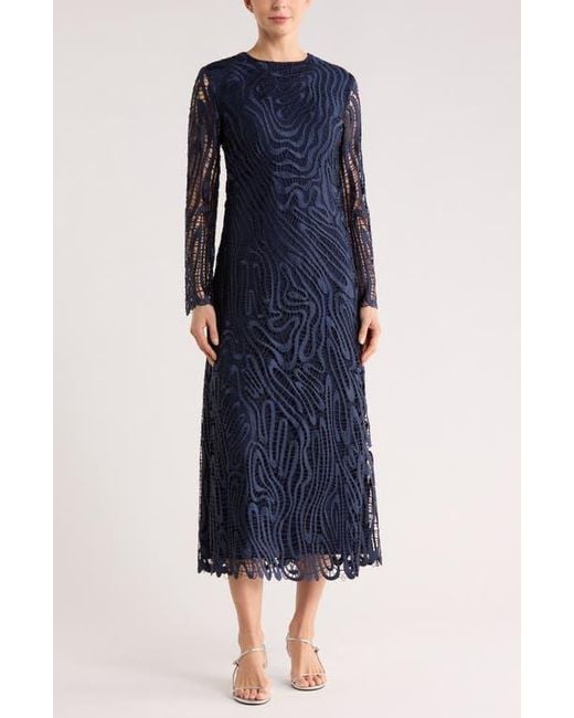 jonathan simkhai blue lace dress Jonathan Simkhai Vanina Lace Long Sleeve Dress in Blue
