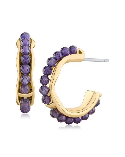 Jardin Metallic Cubic Zirconia Hoop Earrings