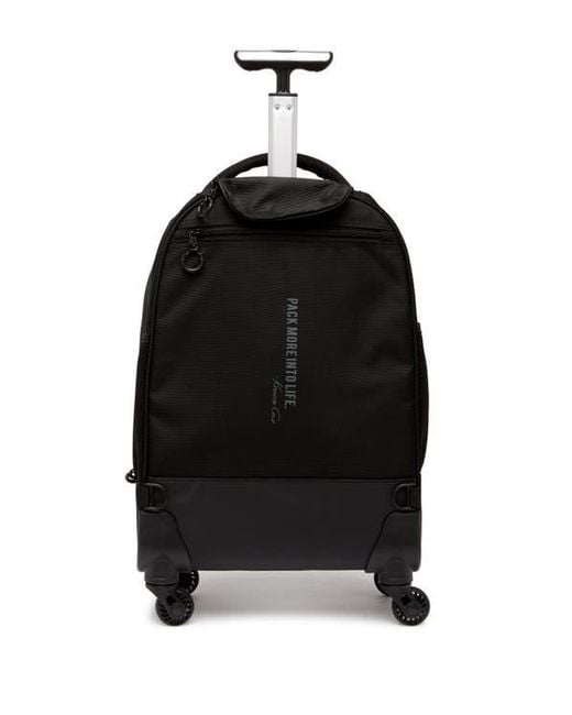 Kenneth Cole Black 1680D Poly 4 Wheel Roller Backpack for men