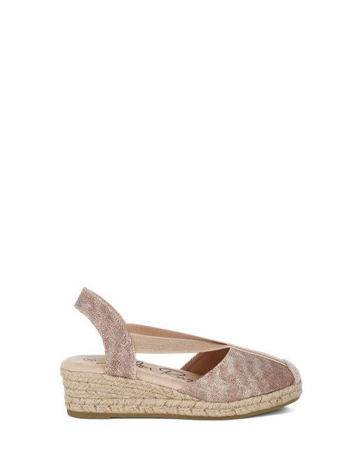 LONDON RAG Pink Port Side Metallic Espadrille Platform Wedge Pump