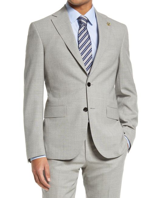 Ted Baker Gray Ralph Extra Slim Fit Wool Suit for men