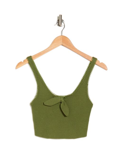 Vici Collection Green Cindi Rib Crop Sweater Tank