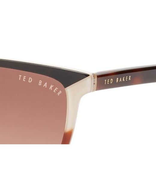 Ted Baker Brown 56Mm Rectangular Sunglasses
