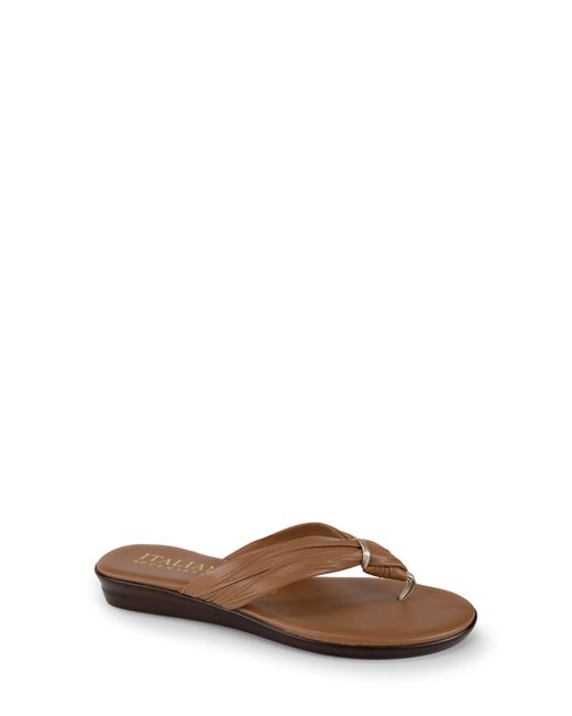 Italian Shoemakers Aleena Thong Sandal in Brown Lyst