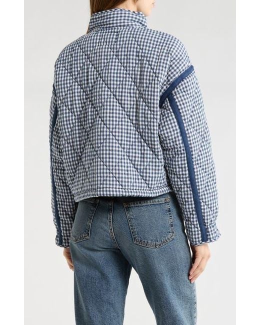 Blank NYC Blue Cropped Quilted Jacket