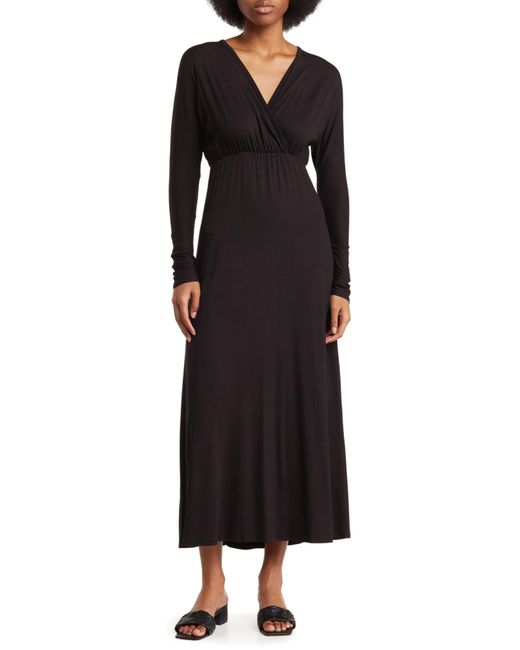 Go Couture Black Long Sleeve Empire Waist Maxi Dress