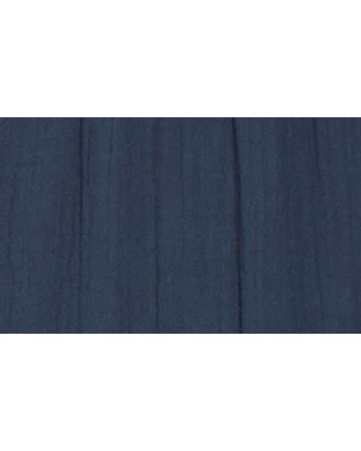 Madewell Blue Lightspun Tiered Button Front Midi Dress