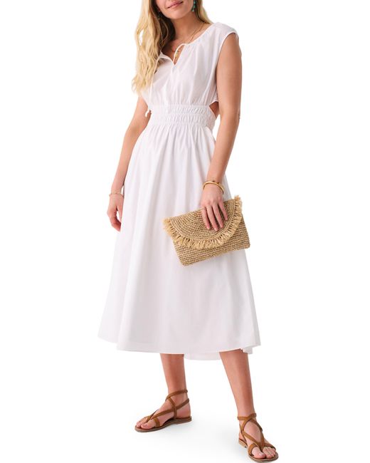 Faherty Brand White Amalfi Cutout Dress